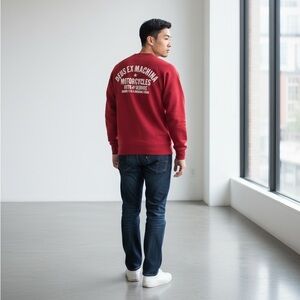 Deus Ex Machina Tokyo Address Crew Sweat - Rich Red - Small